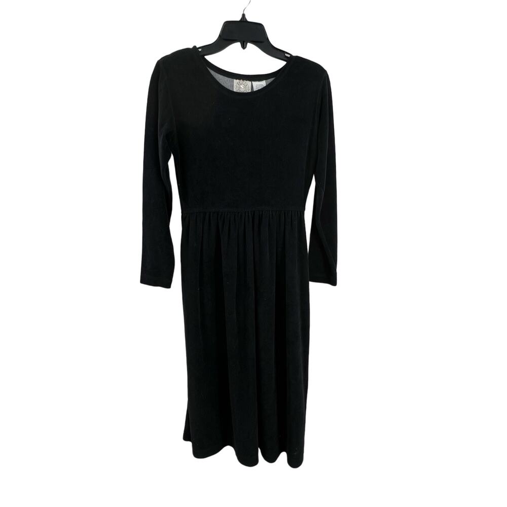 Erika & Company Dress‎ Vintage Black Velvet Petite Small Midi